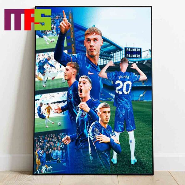 Cole Palmer Chelsea Vs Brighton Score Four Goals In The First Half Of A Game The First Player Premier League History Poster Canvas