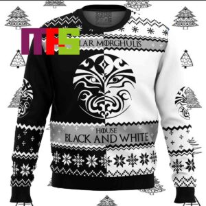 Game of Thrones House Black and White Ugly Christmas Sweater