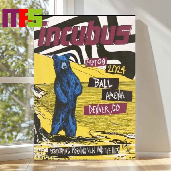 Incubus Denver CO 2024 At Ball Arena On September 9th Poster Decor