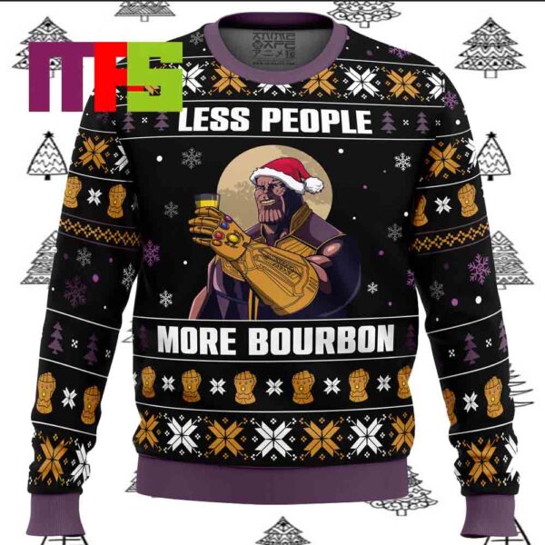 Less People More Bourbon Marvel Comics Ugly Christmas Sweater