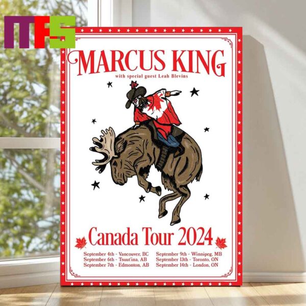 Marcus King Mood Swings Canada Tour 2024 Poster Decor