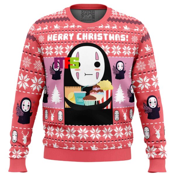 Merry Christmas No Face Spirited Away Ugly Christmas Sweater