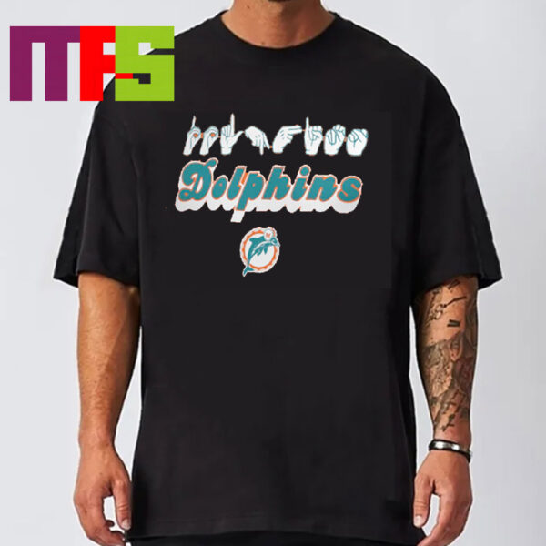 Miami Dolphins Love Sign American Sign Language The NFL ASL Collection Unisex T-Shirt