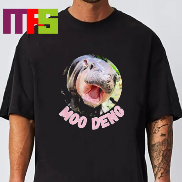 Moo Deng Bouncy Pig The Famous Pygmy Hippo Thailand Cute Baby Hippo Unisex T-Shirt