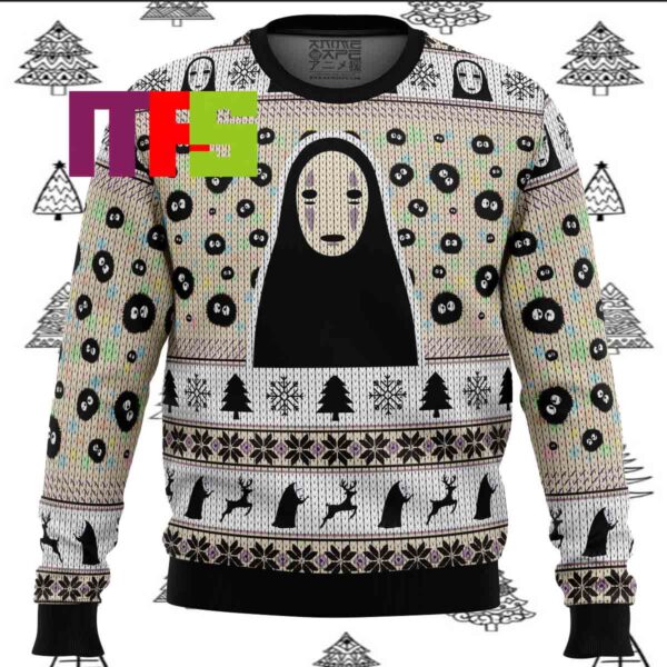 No Face and Soot Sprites Spirited Away Studio Ghibli Ugly Christmas Sweater