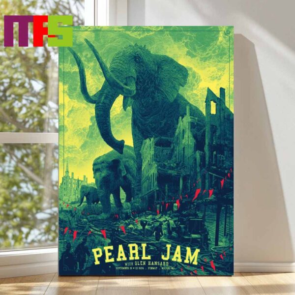 Official Pearl Jam Fenway Park Boston MA September 15th 17th 2024 Art By Daniel Danger Home Decor Poster Canvas