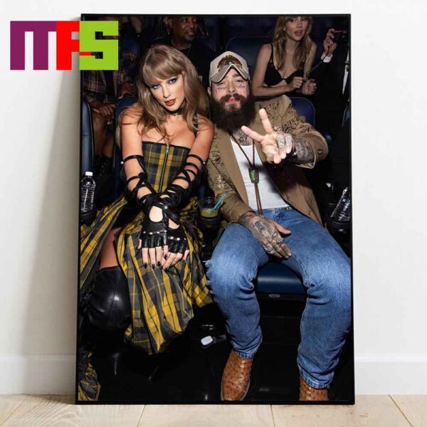 Post Malone And Taylor Swift At The VMAs 2024 Home Decor Poster Canvas