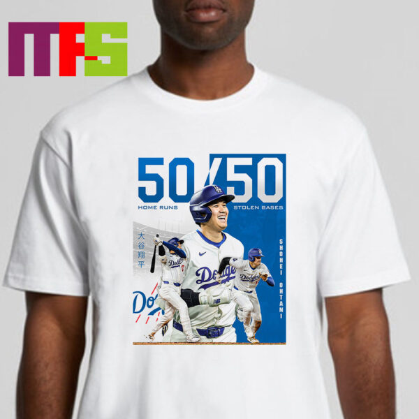 Shohei Ohtani Los Angeles Dodgers MLB 2024 The Founder Of The 50 Club Of Home Runs And Stolen Bases Classic T-Shirt