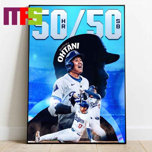 Shohei Ohtani Los Angeles Dodgers The Founder Of The 50 50 Club MLB 2024 Poster Canvas