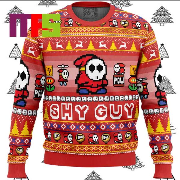 Shy Guy Mario Bros Ugly Christmas Sweater