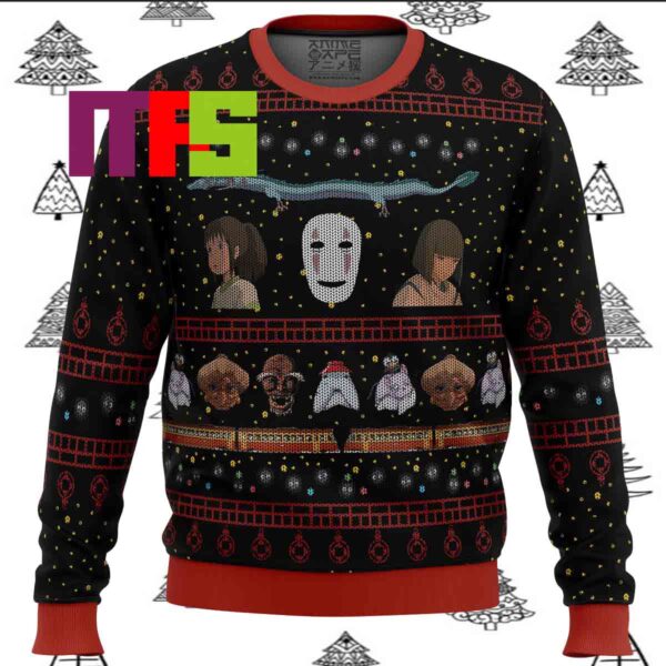 Studio Ghibli No Face Spirited Away Ugly Christmas Sweater