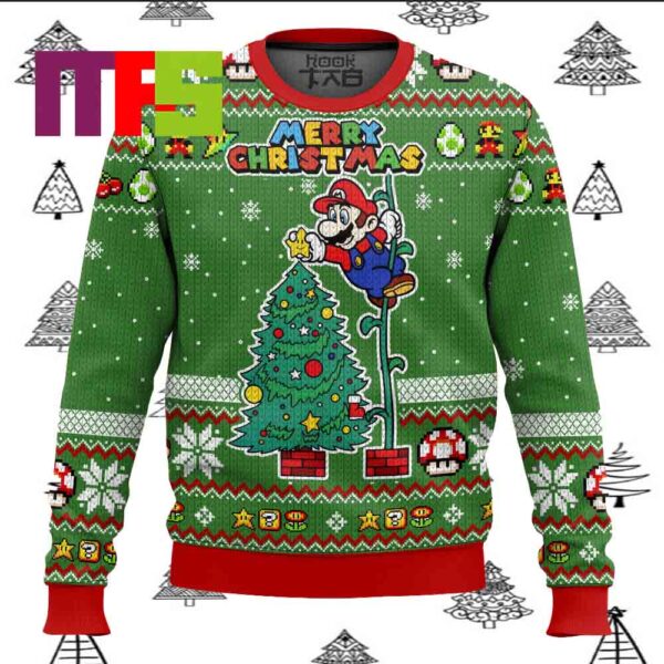 Super Mario Christmas Tree Ugly Sweater