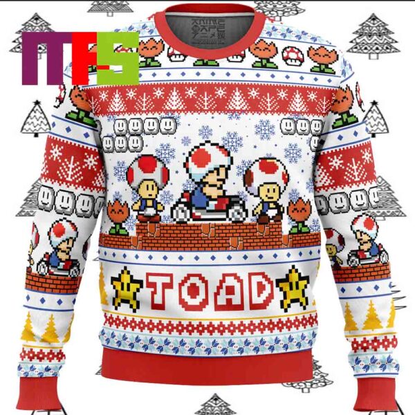 Toad Mario Bros Ugly Christmas Sweater