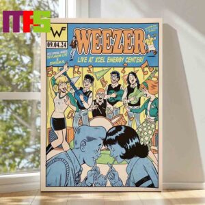 Weezer At Xcel Energy Center MN 2024 On September 4th Poster Decor