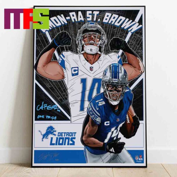 Amon Ra St Brown Detroit Lions NFL One Pride Signature Home Decor Poster Canvas