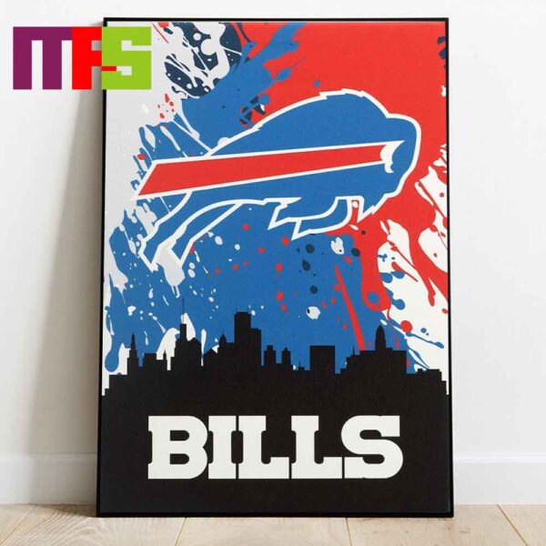 Buffalo Bills NFL City Skyline Logo Home Decor Poster Canvas