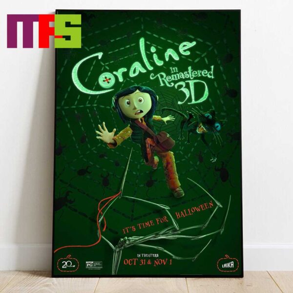 Coraline Back In Theaters On October 31 And November 1 Halloween 2024 Home Decor Poster Canvas