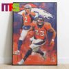 Detroit Lions NFL  Jared Goff And Jahmyr Gibbs Graffiti Home Decor Poster Canvas