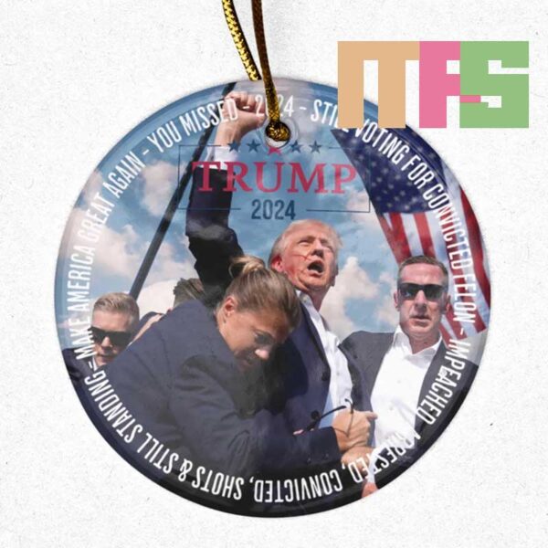 Donald Trump Make America Great Again 2024 Trump For President Christmas Holiday Ornament Tree Xmas Decor