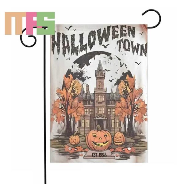 Halloween Town Est 1998 Spooky Halloween House Garden Flag