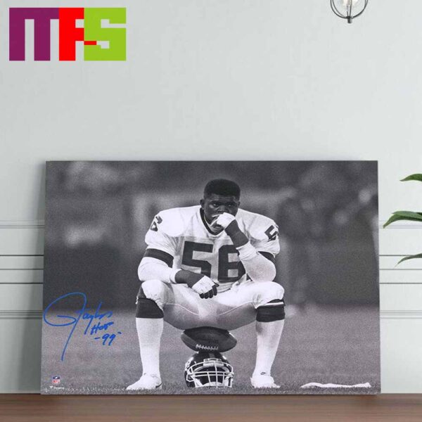 Lawrence Taylor New York Football Giants NFL Helmet Sit Signature 100th Season Collection Home Decor Poster Canvas