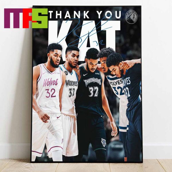 Minnesota Timberwolves Thanks For Karl Anthony Towns NBA 2024 Signature Home Decor Poster Canvas