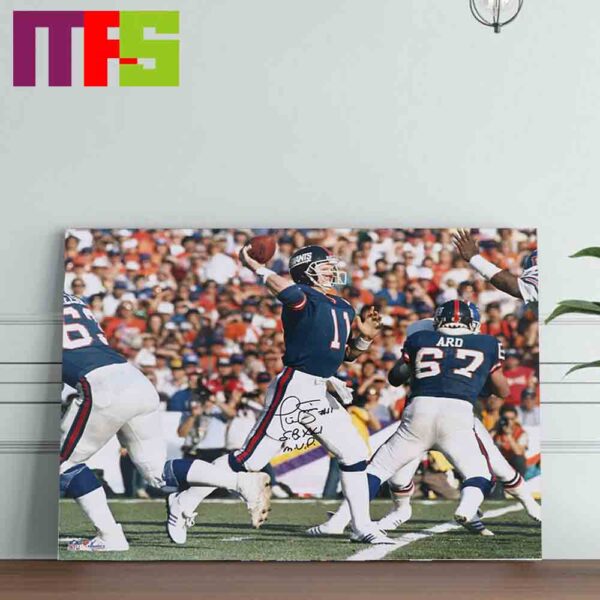 Phil Simms New York Football Giants NFL SB XXI MVP Signature 100th Season Collection Home Decor Poster Canvas