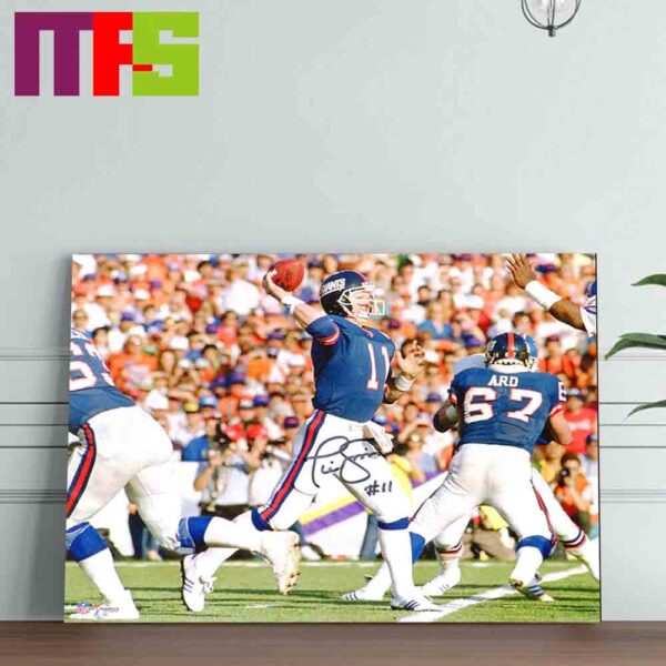 Phil Simms New York Football Giants NFL Signature 100th Season Collection Home Decor Poster Canvas