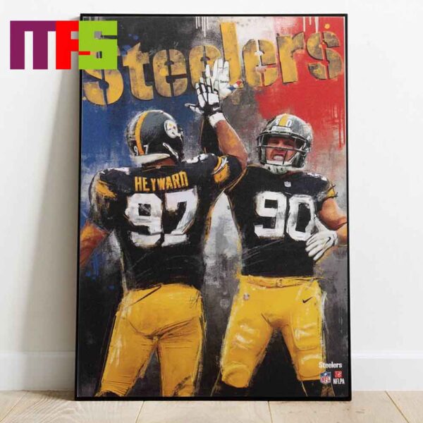 Pittsburgh Steelers Cameron Heyward And T J Watt Graffiti NFL Graffiti Home Decor Poster Canvas