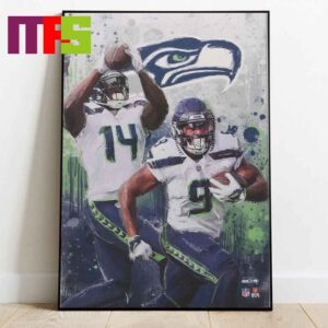 Seattle Seahawks DK Metcalf And Kenneth Walker III NFL Graffiti Home Decor Poster Canvas