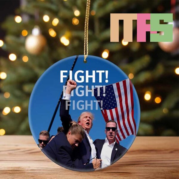 Trump Fight 2024 Trump For President Christmas Holiday Ornament Tree Xmas Decor