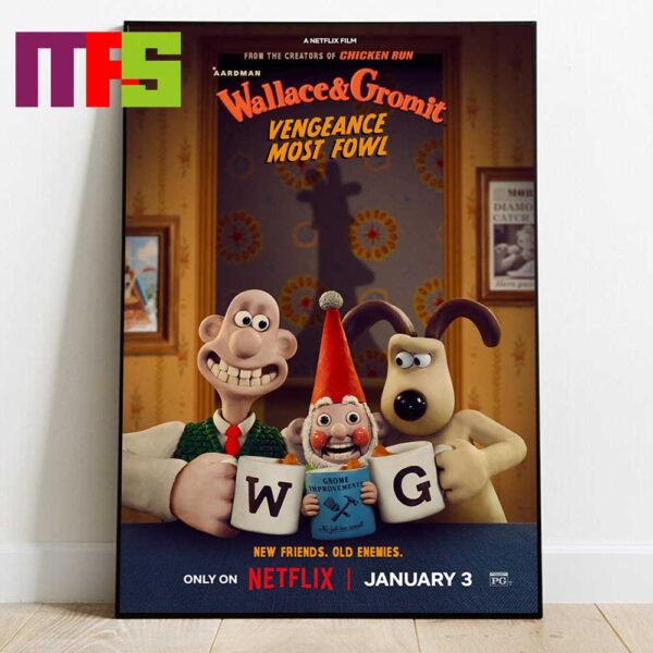 Wallace And Gromit Vengeance Most Fowl On Netflix Janary 3 Home Decor Poster Canvas