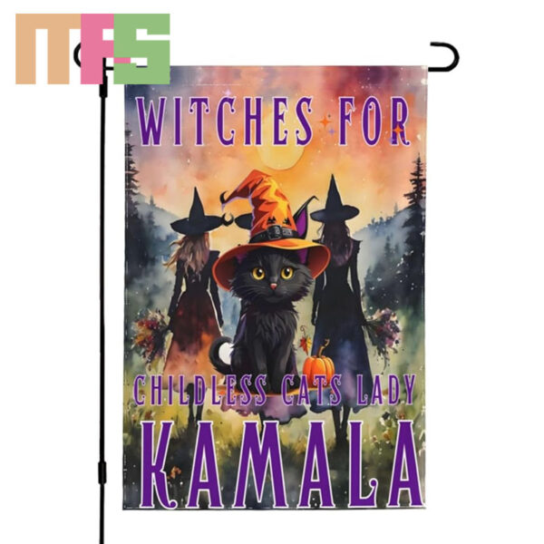 Witches For Kamala Harris Childless Cats Ladies Presidential Election Halloween Garden House Flag