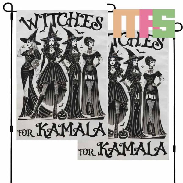 Witches For Kamala Harris Election 2024 Vintage Halloween House Garden Flag