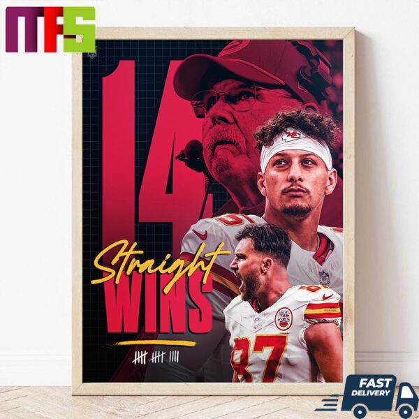 NFL Kansas City Chiefs Extend Winning Streak To 14 Games Wall Decor Canvas Poster