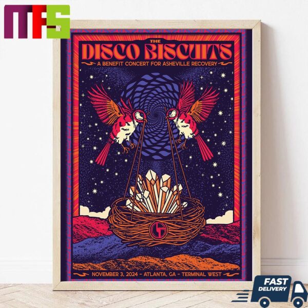 Psychedelic Charity Benefit Concert For The Disco Biscuits In Atlanta In November 3 2024 Wall Decor Canvas Poster