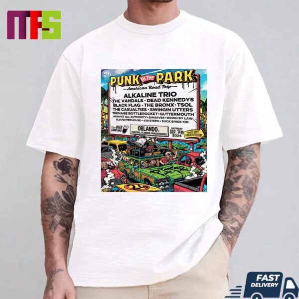 Punk In The Park American Road Trip Takes Place On September 14 2024 At The Central Florida Fairgrounds In Orlando Florida Unisex T Shirt mfs