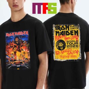 Iron Maiden Los Angles CA 2026 Tour BMO Stadium September 25th 27th Two Sided T-Shirt