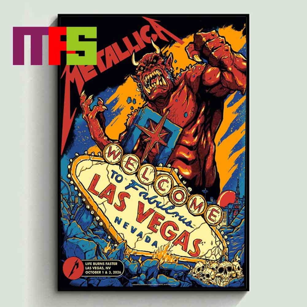 Metallica Las Vegas Nevada Life Burns Faster October 1&3 2026 Home Decor Poster Canvas Metallica Las Vegas Nevada Life Burns Faster October 1&3 2026 Home Decor Poster Canvas