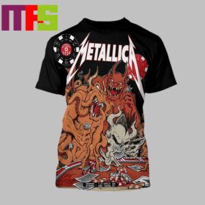 Metallica Life Burns Faster Sphere Las Vegas 2026 Tour October 8th All Over Print T-Shirt